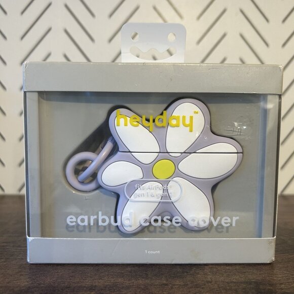 NIB Heyday Soft Purple Flower Daisy AirPods Case Cover Generation 1 & 2 Clip - Picture 1 of 7